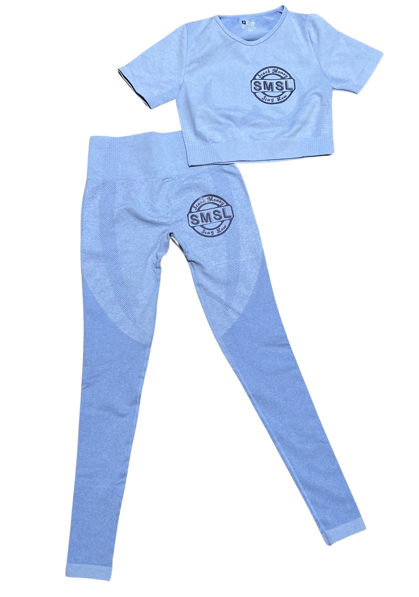 SMSL Signature Blue Badge: Women’s 2 Piece Gym Set (t-shirt & pants)