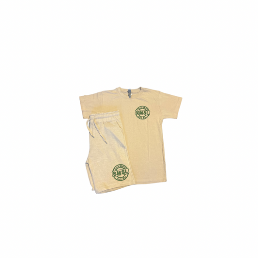 SMSL Green Signature Badge: Kids Cotton T-Shirt & Shorts Set